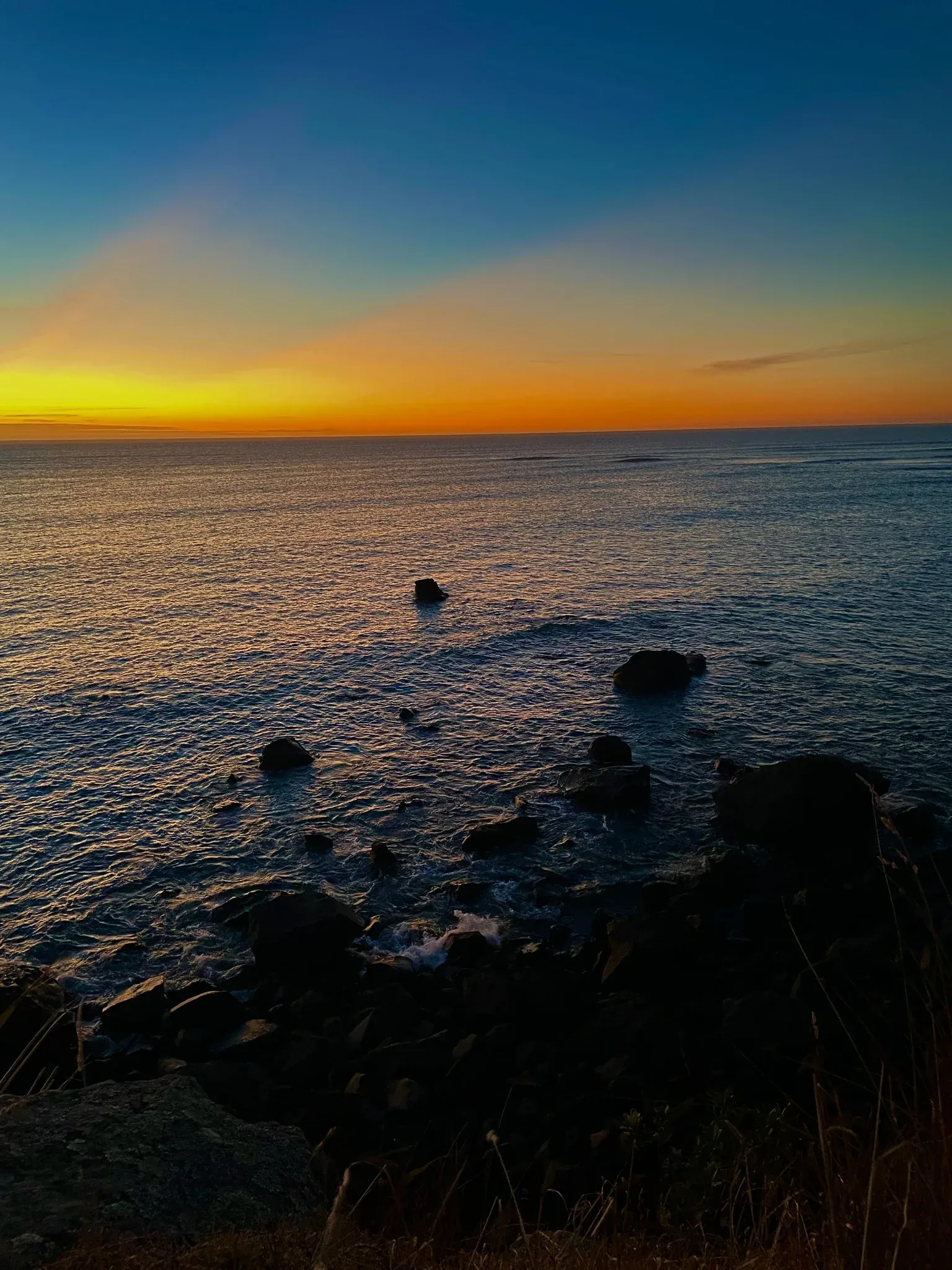 Warm light at sunset over the water
