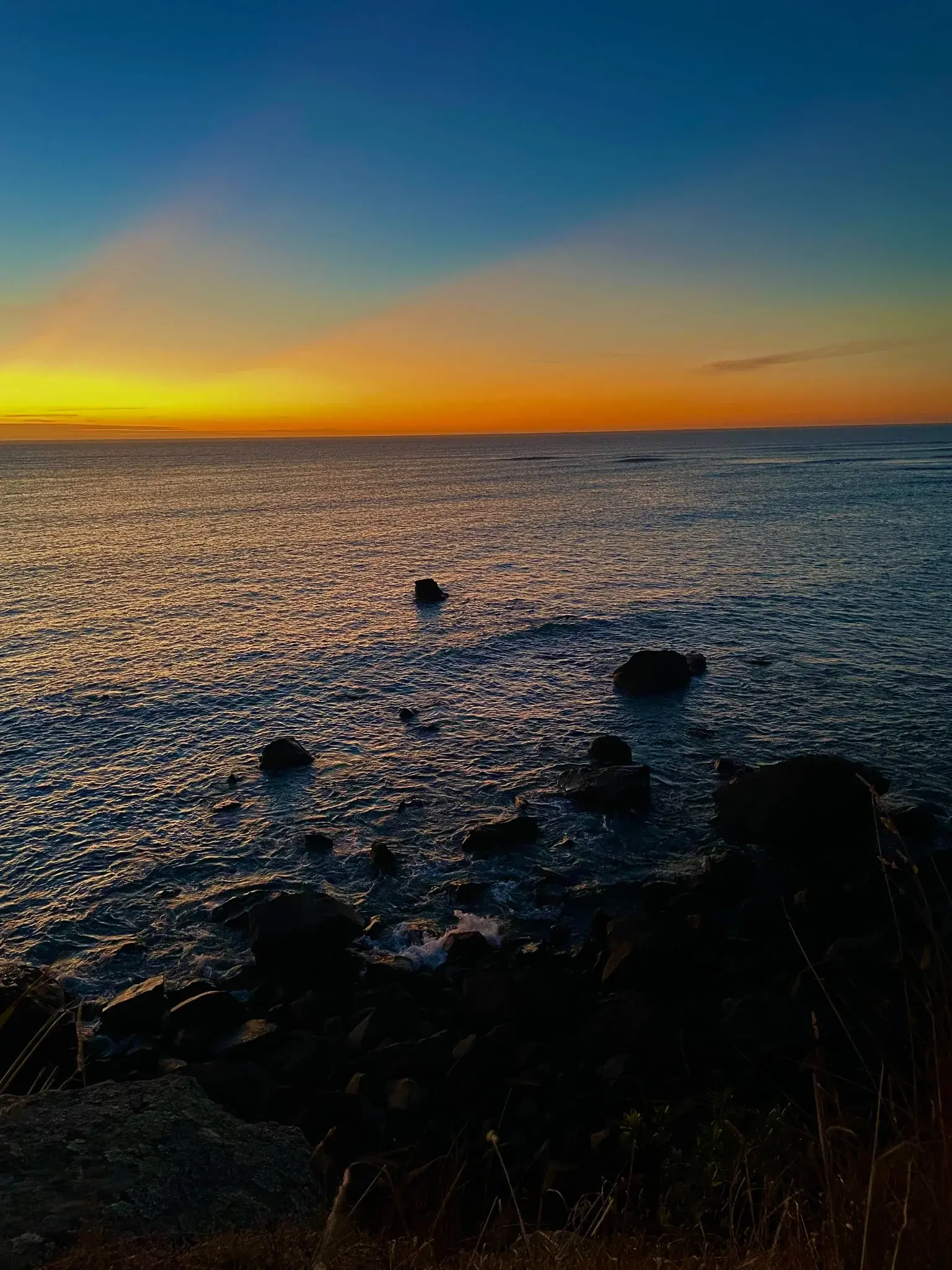 Warm light at sunset over the water